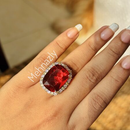 Zirconia stone big red ring.