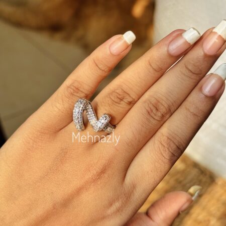 Zirconia stone adjustable ring.