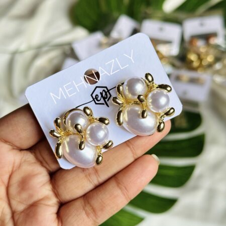 Cute artificial pearl ear stud